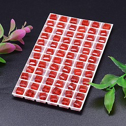 Roja Imitación cubo facetas hebras de perlas de cristal austriaco, aaa grado, rojo, 6x6 mm, agujero: 0.7~0.9 mm, sobre 68 unidades / cadena, 15.7 pulgada