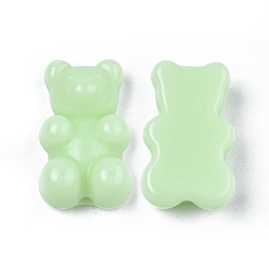 Vert Clair Perles acryliques opaques, ours, vert clair, 18x11x7mm, Trou: 1.6mm