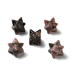 Rhodonite Perles naturelles de rhodonite, pas de trous / non percés, Merkaba Star, 12.5~13x12.5~13x12.5~13mm
