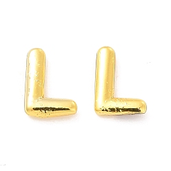 Letter L Boucles d'oreilles en laiton évidées avec lettre initiale pour femmes, réel 18 k plaqué or, sans plomb et sans cadmium, letter.l, 7.5x5.5x1.5mm, pin: 0.8 mm