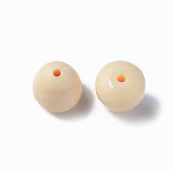 PeachPuff Opaque Acrylic Beads, Faceted, Teardrop, PeachPuff, 15x14.5mm, Hole: 2mm, about 243pcs/500g