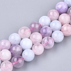 Mixed Color Natural Quartz Beads, Imitation Morganite Color, Dyed & Heated, Round, Mixed Color, 8mm, Hole: 1mm, about 45~47pcs/strand, 14.1 inch~14.9 inch