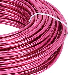 Cerise Round Aluminum Wire, for Jewelry Making, Cerise, 7 Gauge, 3.5mm, about 65.61 Feet(20m)/500g