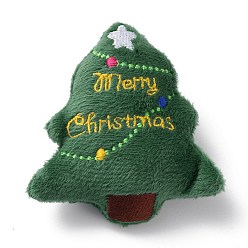 Christmas Tree Christmas Theme Wool Cloth Brooches, with Iron Pins, for Backpack Clothes, Christmas Tree, 74.5x73x25mm