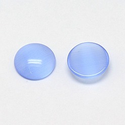 Bleu Bleuet Cabochons oeil de chat, demi-tour, bleuet, 4x2mm