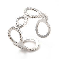 Color de Acero Inoxidable 304 anillo de puño abierto con envoltura circular de acero inoxidable para mujer, color acero inoxidable, tamaño de EE. UU. 7 1/4 (17.5 mm)