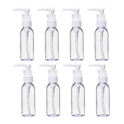 Clear 50ml Refillable PET Plastic Empty Pump Bottles for Liquid Soap, Clear, 3x12cm, Capacity: 50ml(1.69 fl. oz)