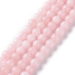 Белый Нефрит Бусины из натурального белого нефрита имитация розового опала, круглые, окрашенные, 6 мм, отверстие : 0.8 мм, около 61 шт / нитка, 14.76 дюйм (37.5 см)