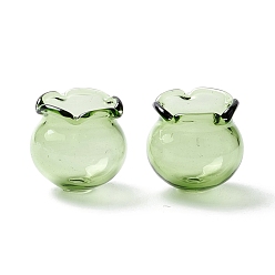 Dark Sea Green Glass Bead Cone for Wind Chimes Making, Campanula Medium L, Dark Sea Green, 15x16mm, Hole: 2.7mm