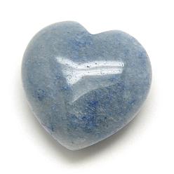 Aventurine Pierres de guérison naturelles d'aventurine bleue, coeur amour pierres, pierres de palme de poche pour équilibrer le reiki, 29~30x30~31x12~15mm