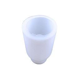 Blanc Moule de vase rond en silicone bricolage, moules de coulée de ciment en plâtre de résine, blanc, 38~65x100mm