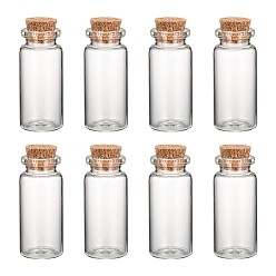 Прозрачный Шарик контейнеры Стеклянная банка, закупоренные бутылки, прозрачные, 22x50 мм, емкость: около 10 мл (0.34 жидких унций)