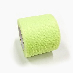 Green Yellow Deco Mesh Ribbons, Tulle Fabric, Tulle Roll Spool Fabric For Skirt Making, Green Yellow, 2 inch(5cm), about 25yards/roll(22.86m/roll)