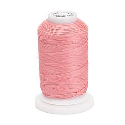 Pink Waxed Polyester Cord, Flat, Pink, 1mm, about 76.55 yards(70m)/roll