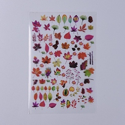 Leaf Filler Stickers(No Adhesive on the back), for UV Resin, Epoxy Resin Jewelry Craft Making, Leaf Pattern, 150x100x0.1mm