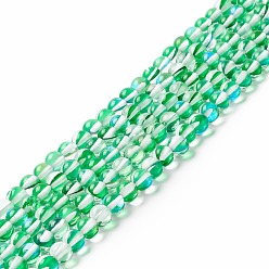 Medium Spring Green Synthetic Moonstone Beads Strands, Round, Medium Spring Green, 6mm, Hole: 0.8mm, about 63pcs/strand, 14.57''~15.55''(37~39.5cm)