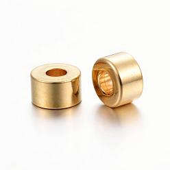 Золотой 304 из нержавеющей стали разделительные бусины, плоско-круглые, золотые, 6x4 мм, отверстие : 2.5 мм