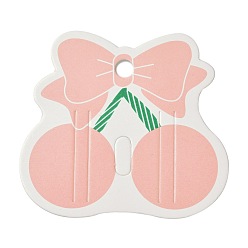 Pink Paper Hair Clip Display Cards, Cherry, Pink, 6.1x6.5x0.05cm, Hole: 6mm