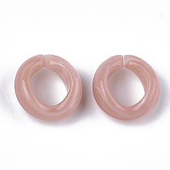 Розово-Коричневый Акриловые связей кольца, разъемы для быстрой связи, для изготовления ювелирных цепочек, Стиль имитация драгоценных камней, кольцо, розово-коричневый, 19.5x18x8 мм, Отверстие : 11.5x10.5 мм , около 420 шт / 500 г