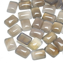 Natural Agate Natural Grey Agate Cabochons, Rectangle, 14x10x5.5mm