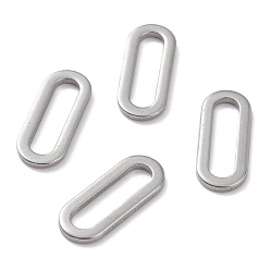 Stainless Steel Color 304 Stainless Steel Linking Rings, Oval, Stainless Steel Color, 16x7x1mm, Inner Diameter: 13x3mm