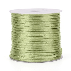 Vert Jaune Corde de nylon, cordon de rattail satiné, pour la fabrication de bijoux en perles, nouage chinois, vert jaune, 2mm, environ 10.93 yards (10m)/rouleau