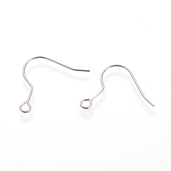 Stainless Steel Color 304 Stainless Steel Earring Hooks, with Horizontal Loop, Stainless Steel Color, 21x21mm, Hole: 2.5mm, 20 Gauge, Pin: 0.8mm