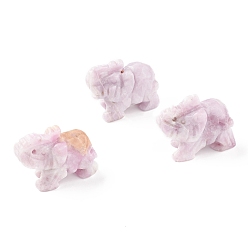 Lilac Jade Elephant Natural Lilac Jade Figurine Display Decoration, for Home Office Tabletop, 36~41x29~32x19~21mm