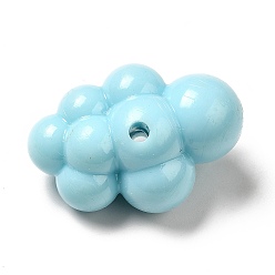 Sky Blue Opaque Acrylic Beads, Cloud, Sky Blue, 32.5x22.5x17mm, Hole: 3mm, about 106pcs/500g
