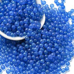 Bleu Royal Lueur lumineuse dans le noir perles rondes en verre transparent, pas de trous / non percés, bleu royal, 5mm, environ 2800 pcs / sachet 