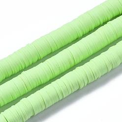 Verde Claro Cuentas de arcilla polimérica hechas a mano, redondas y planas, ecológicas, Cuentas de heishi de disco para pendientes hawaianos, pulsera, collar, fabricación de joyas, verde claro, 12 mm
