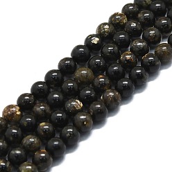 Biotite Perles naturelles biotite brins, ronde, 6mm, Trou: 1mm, Environ 67 pcs/chapelet, 15.75'' (40 cm)