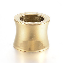 Золотой 304 из нержавеющей стали бусы, бусины с большим отверстием, ваза, золотые, 10x8 мм, отверстие : 6.5 мм