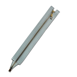Aqua Metal Zipper Accessories, with PU Leather Frame, for Crochet Purse Making, Aqua, 35.5x4.7cm