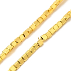Golden Plated Synthetic Non-magnetic Hematite Beads Strands, Triangle, Golden Plated, 3x2.5x2.7mm, Hole: 0.8mm, about 133pcs/strand, 16.30''(41.4cm)
