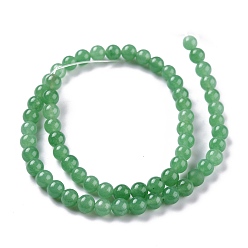 Verdemar Medio Cuentas de jade blanco natural, rondo, teñido, verde mar medio, 6 mm, agujero: 1 mm, sobre 58~61 unidades / cadena, 37.5~38.5 cm