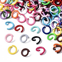 Mixed Color Spray Painted Iron Open Jump Rings, Mixed Color, 8.5x1mm, Inner Diameter: 5.5mm, about 5050pcs/1000g