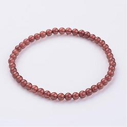Cornaline Bracelets extensibles en perles de cornaline naturelle (teints et chauffés), avec du fil de fibre élastique, 2-1/4 pouces (55 mm)