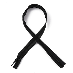 Noir Accessoires du vêtement, fermeture à glissière en nylon, composants de fermeture à glissière, noir, 50x2.4 cm