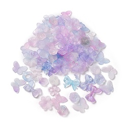 Medium Purple DIY Jewelry Making Finding Kit, Including Transparent Acrylic Charms and Beads, Frosted, Mixed Shapes, Medium Purple, 11~30x12~41x3~9mm, Hole: 1~8mm, about 588pcs/500g