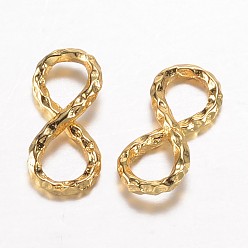 Golden Brass Links connectors, Infinity, Golden, 15x7x3mm, Hole: 4x5mm