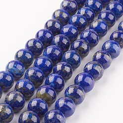 Lapis Lazuli Natural Lapis Lazuli Beads Strands, Round, 8mm, Hole: 1mm, about 48pcs/strand, 15.7 inch(40cm)