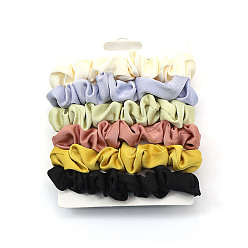 Mixed Color Cloth Elastic Hair Accessories, for Girls or Women, Scrunchie/Scrunchy Hair Ties, Mixed Color, 120mm, 6pcs/set