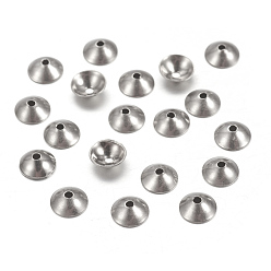 Stainless Steel Color 304 Stainless Steel Bead Caps, Apetalous, Half Round, 3x1mm, Hole: 0.5mm, 5000pcs/bag