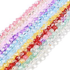 Couleur Mélangete Chapelets de perles en verre transparentes  , lanterne, couleur mixte, 8.5x7.5x8mm, Trou: 1.2mm, Environ 45~46 pcs/chapelet, 14.37 pouce (36.5 cm)