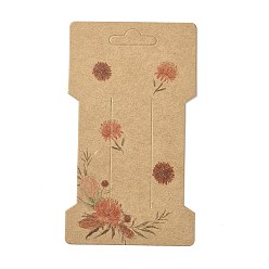 Flower Kraft Paper Hair Clip Display Cards, Hair Bow Holder Cards, Hair Accessories Supplies, Flower, 11.5x6.6x0.03cm, Hole: 24.5x8.5mm