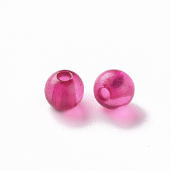 Pourpre Perles acryliques transparentes, ronde, fuchsia, 6x5mm, Trou: 1.8mm, environ4400 pcs / 500 g