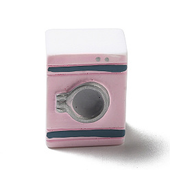 Pink Cabochons électroménagers en résine opaque, Machine à laver, rose, 24x19x15.5mm