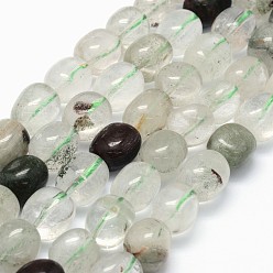Lodolite Quartz Natural Lodolite Quartz Beads Strands, Nuggets, 12~16x11~15mm, Hole: 1mm, about 24~31pcs/strand, 15.75 inch(40cm)