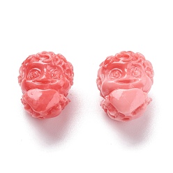 Synthetic Coral Carved Synthetic Coral Beads, Dyed, Angel, 17x13x12.5mm, Hole: 1.6mm